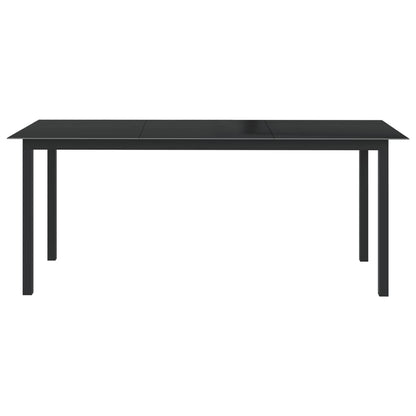 Tuintafel 190x90x74 cm aluminium en glas zwart - AllerleiShop