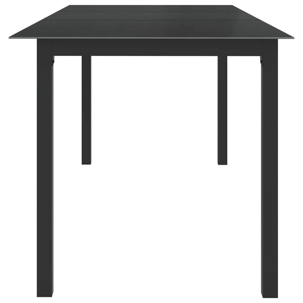 Tuintafel 190x90x74 cm aluminium en glas zwart - AllerleiShop