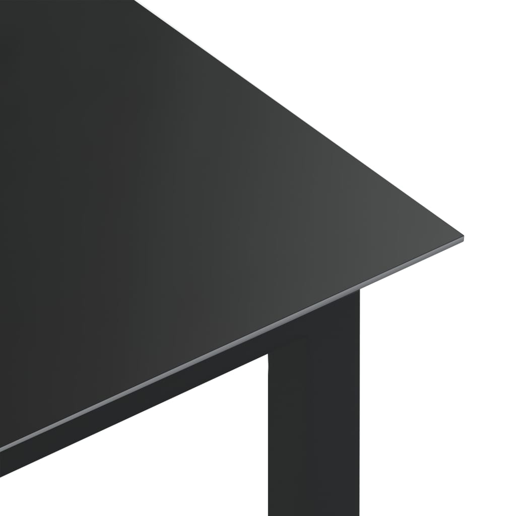 Tuintafel 190x90x74 cm aluminium en glas zwart - AllerleiShop