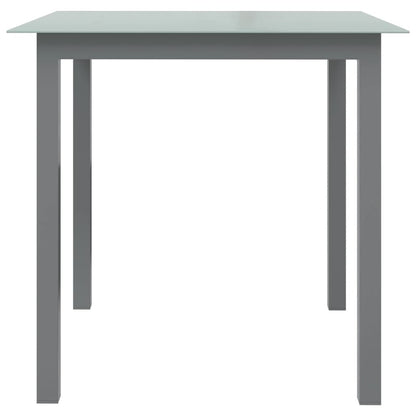 Tuintafel 80x80x74 cm aluminium en glas lichtgrijs - AllerleiShop