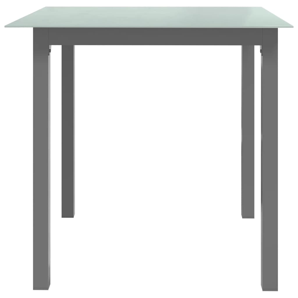 Tuintafel 80x80x74 cm aluminium en glas lichtgrijs - AllerleiShop