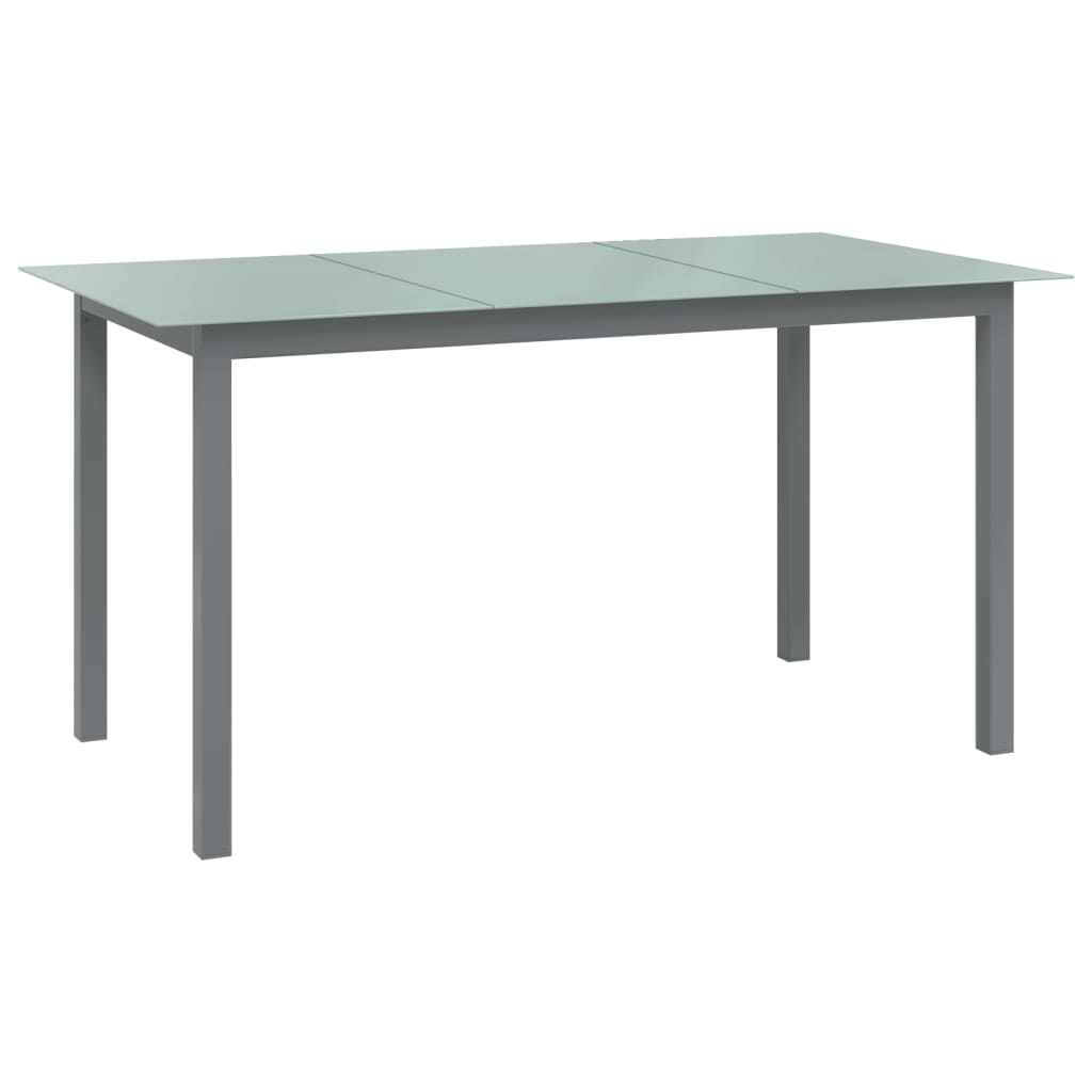 Tuintafel 150x90x74 cm aluminium en glas lichtgrijs - AllerleiShop