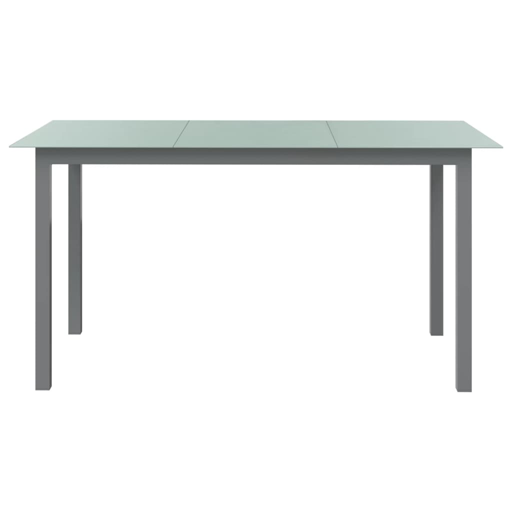 Tuintafel 150x90x74 cm aluminium en glas lichtgrijs - AllerleiShop