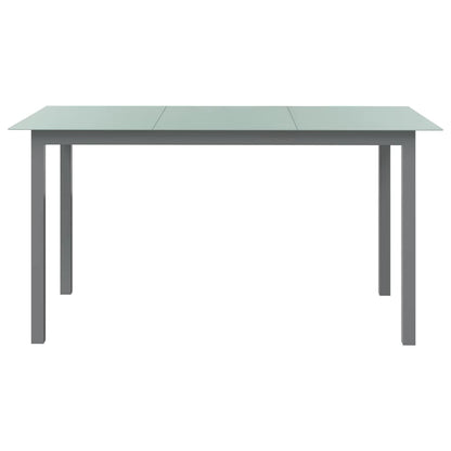 Tuintafel 150x90x74 cm aluminium en glas lichtgrijs - AllerleiShop