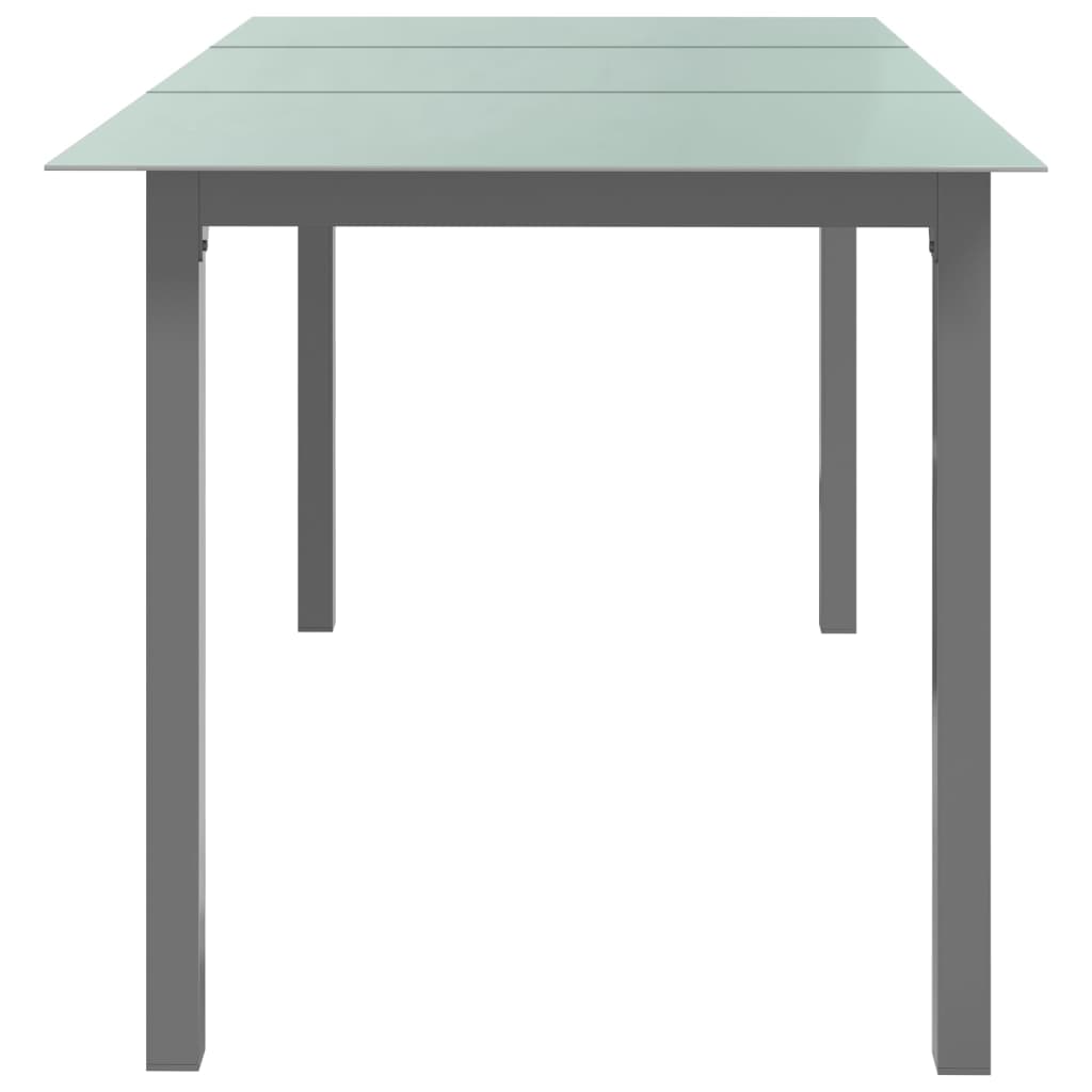 Tuintafel 150x90x74 cm aluminium en glas lichtgrijs - AllerleiShop