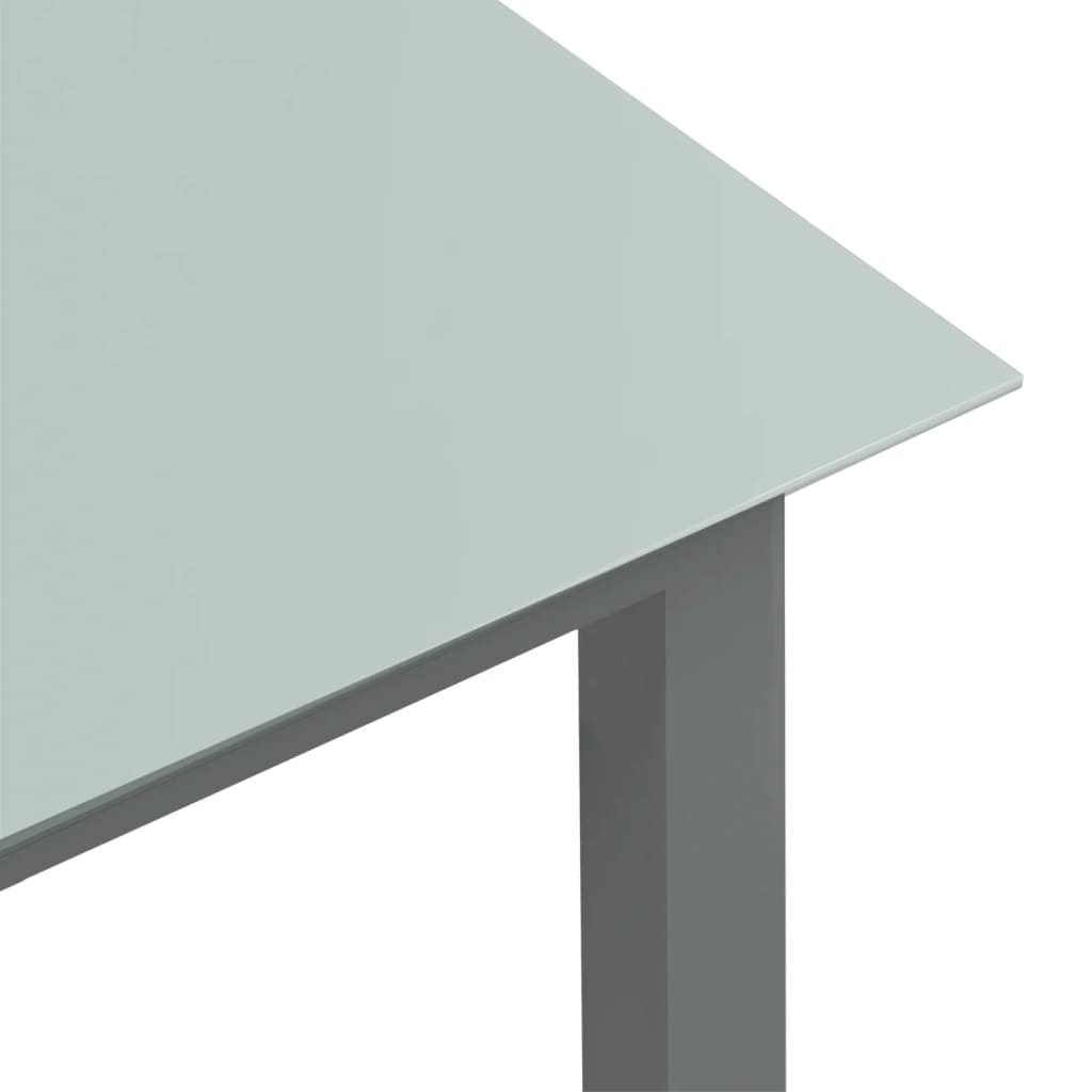 Tuintafel 150x90x74 cm aluminium en glas lichtgrijs - AllerleiShop