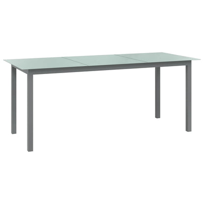 Tuintafel 190x90x74 cm aluminium en glas lichtgrijs - AllerleiShop