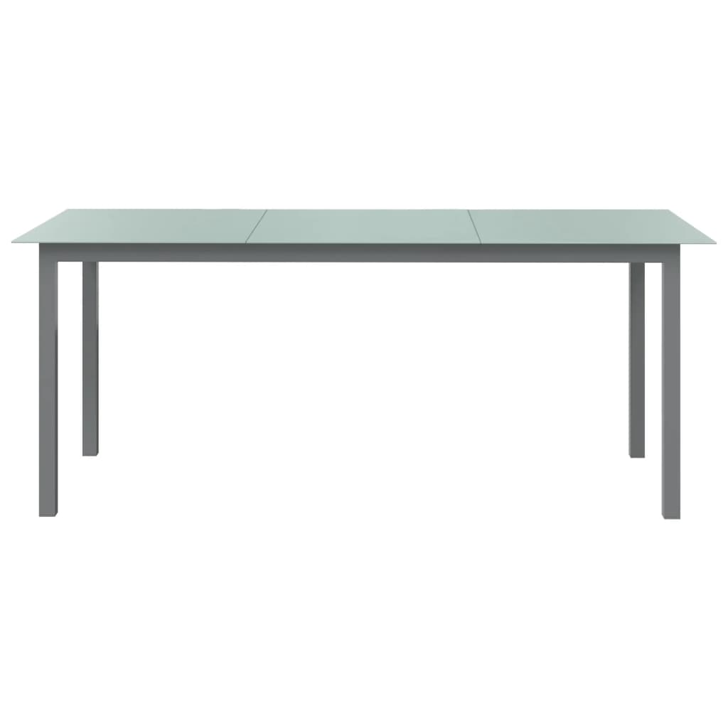 Tuintafel 190x90x74 cm aluminium en glas lichtgrijs - AllerleiShop