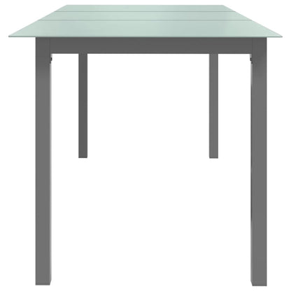 Tuintafel 190x90x74 cm aluminium en glas lichtgrijs - AllerleiShop