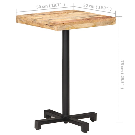 Bistrotafel vierkant 50x50x75 cm ruw mangohout - AllerleiShop