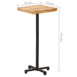 Bartafel vierkant 50x50x110 cm ruw mangohout - AllerleiShop