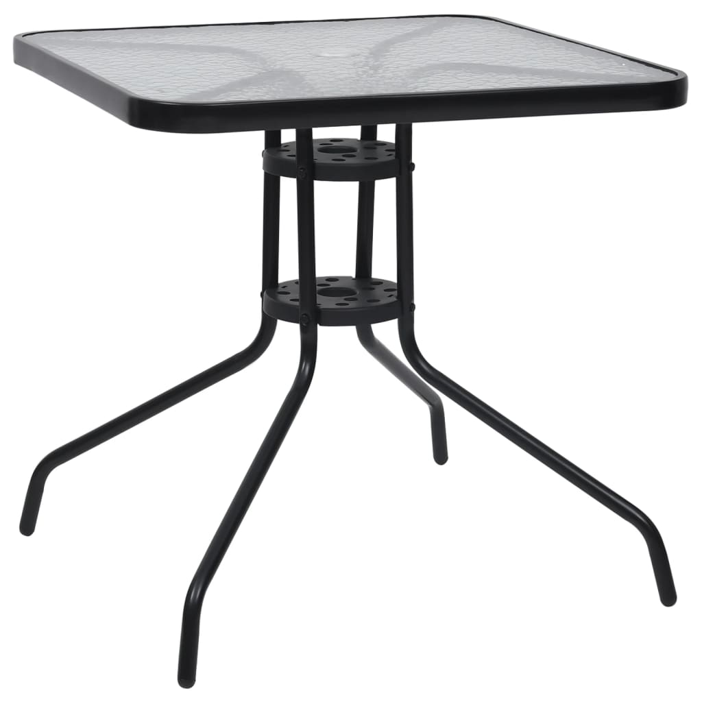 Tuintafel 70x70x70 cm staal zwart - AllerleiShop