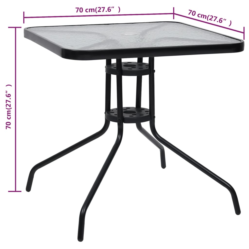 Tuintafel 70x70x70 cm staal zwart - AllerleiShop