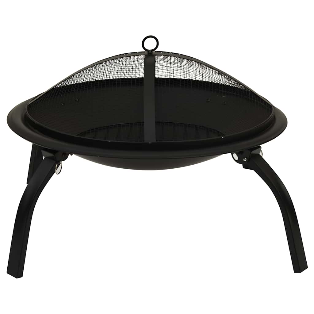 Vuurschaal en barbecue 2-in-1 met pook 56x56x49 cm staal