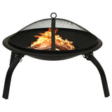 Vuurschaal en barbecue 2-in-1 met pook 56x56x49 cm staal