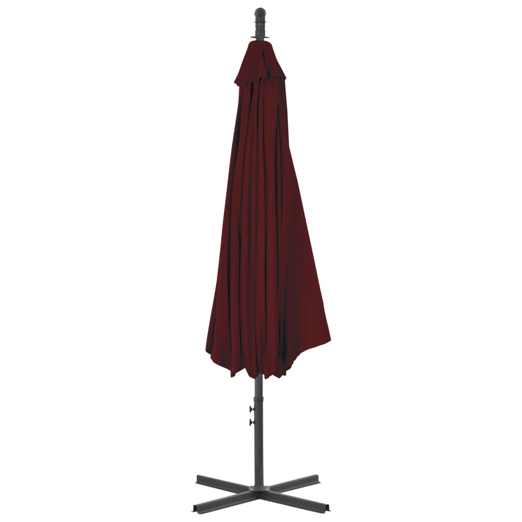 Zweefparasol met stalen paal 300 cm bordeauxrood - AllerleiShop