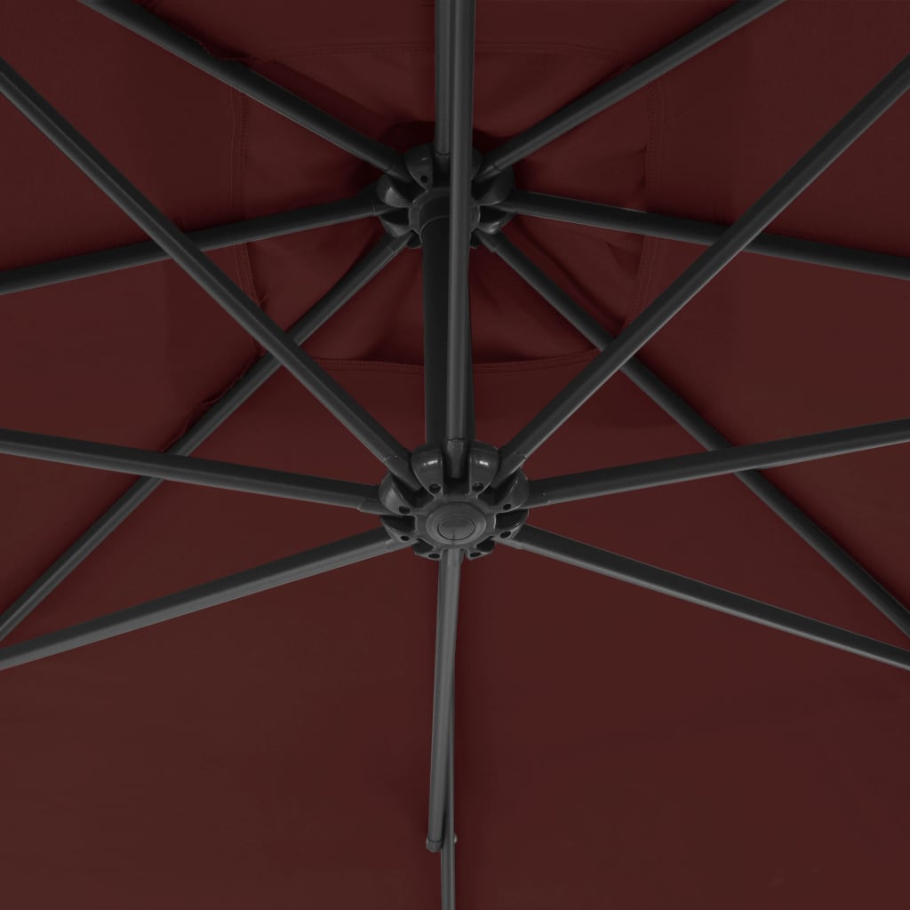 Zweefparasol met stalen paal 300 cm bordeauxrood - AllerleiShop