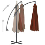 Zweefparasol met stalen paal 300 cm terracottakleurig - AllerleiShop