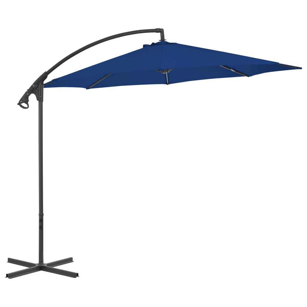 Zweefparasol met stalen paal 300 cm azuurblauw - AllerleiShop