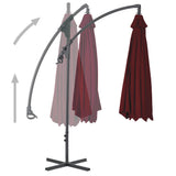 Zweefparasol met stalen paal 250x250 cm wijnrood - AllerleiShop