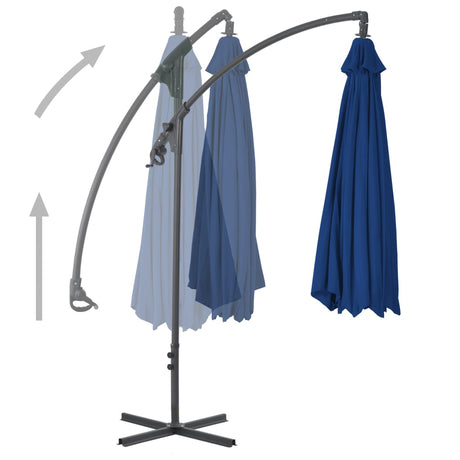 Zweefparasol met stalen paal 250x250 cm azuurblauw - AllerleiShop