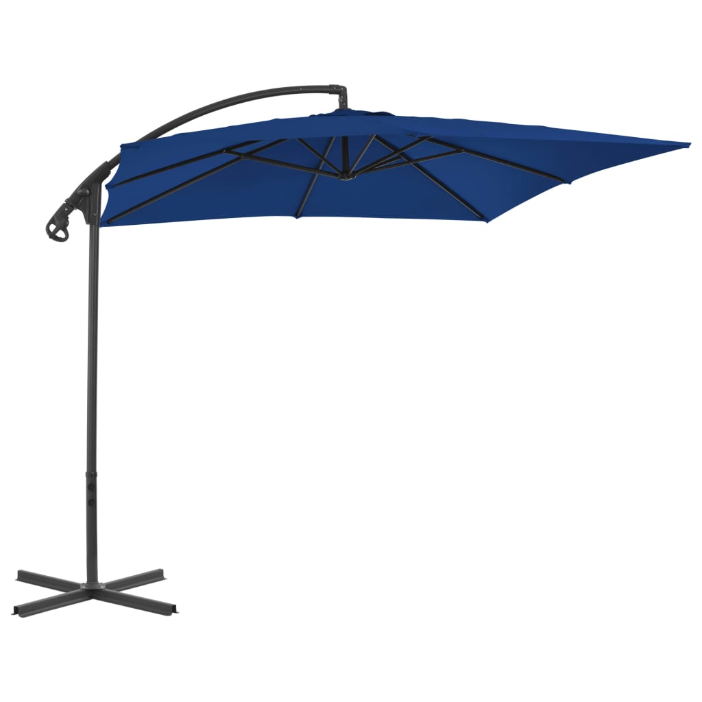 Zweefparasol met stalen paal 250x250 cm azuurblauw - AllerleiShop