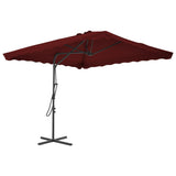 Parasol met stalen paal 250x250x230 cm bordeauxrood - AllerleiShop