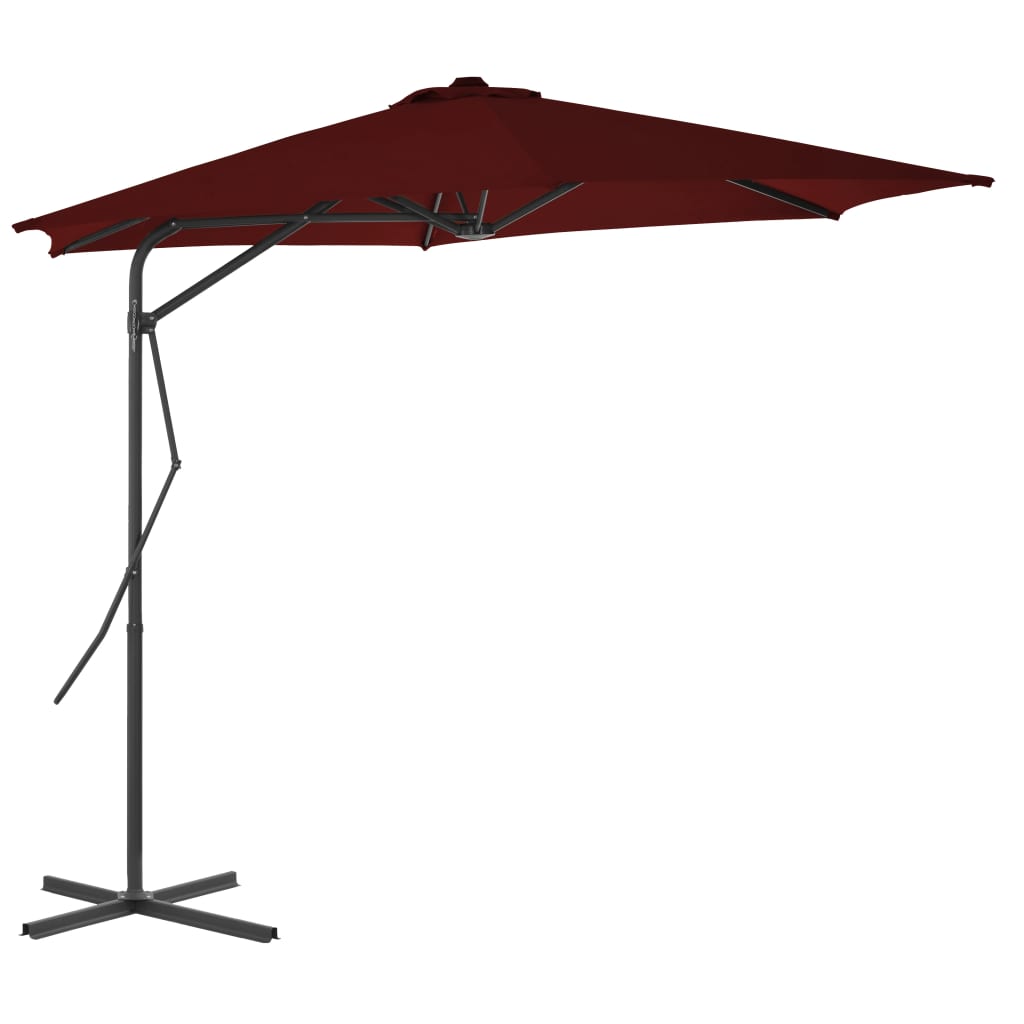 Parasol met stalen paal 300x230 cm bordeauxrood - AllerleiShop