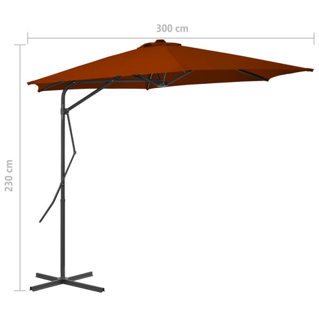 Parasol met stalen paal 300x230 cm terracottakleurig - AllerleiShop