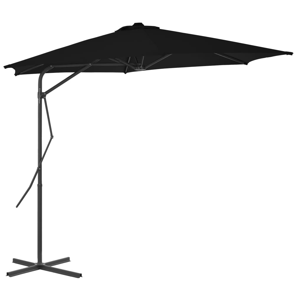 Parasol met stalen paal 300x230 cm zwart - AllerleiShop