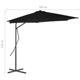 Parasol met stalen paal 300x230 cm zwart - AllerleiShop