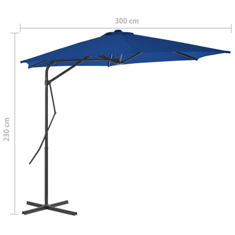 Parasol met stalen paal 300x230 cm blauw - AllerleiShop