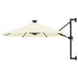 Wandparasol met LED's en metalen paal 300 cm zandkleurig - AllerleiShop