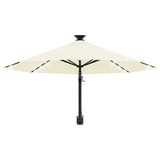 Wandparasol met LED's en metalen paal 300 cm zandkleurig - AllerleiShop