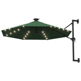 Wandparasol met LED's 300 cm groen - AllerleiShop