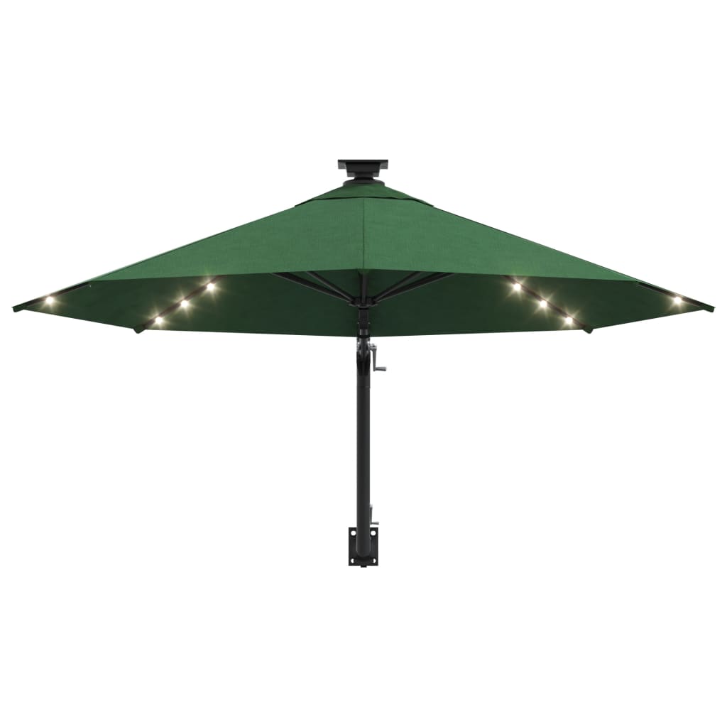 Wandparasol met LED's 300 cm groen - AllerleiShop