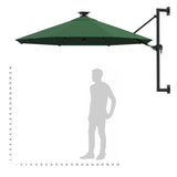 Wandparasol met LED's 300 cm groen - AllerleiShop