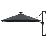 Wandparasol met LED's en metalen paal 300 cm antracietkleurig - AllerleiShop