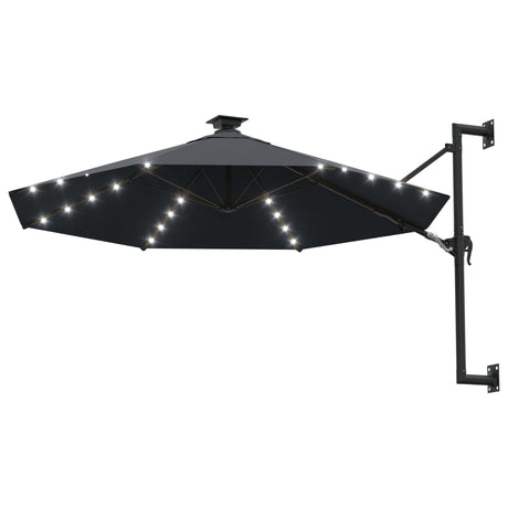 Wandparasol met LED's en metalen paal 300 cm antracietkleurig - AllerleiShop