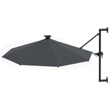 Wandparasol met LED's en metalen paal 300 cm antracietkleurig - AllerleiShop