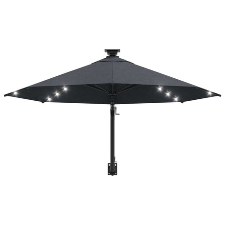 Wandparasol met LED's en metalen paal 300 cm antracietkleurig - AllerleiShop