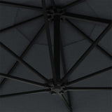 Wandparasol met LED's en metalen paal 300 cm antracietkleurig - AllerleiShop