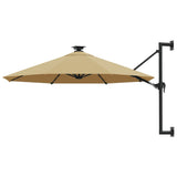 Wandparasol met LED's 300 cm taupe - AllerleiShop