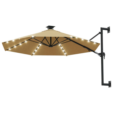 Wandparasol met LED's 300 cm taupe - AllerleiShop