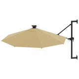 Wandparasol met LED's 300 cm taupe - AllerleiShop