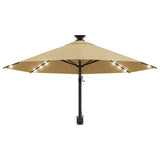 Wandparasol met LED's 300 cm taupe - AllerleiShop