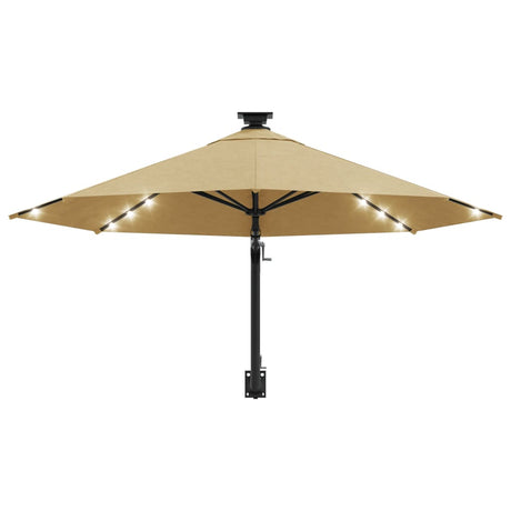 Wandparasol met LED's 300 cm taupe - AllerleiShop