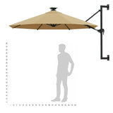 Wandparasol met LED's 300 cm taupe - AllerleiShop