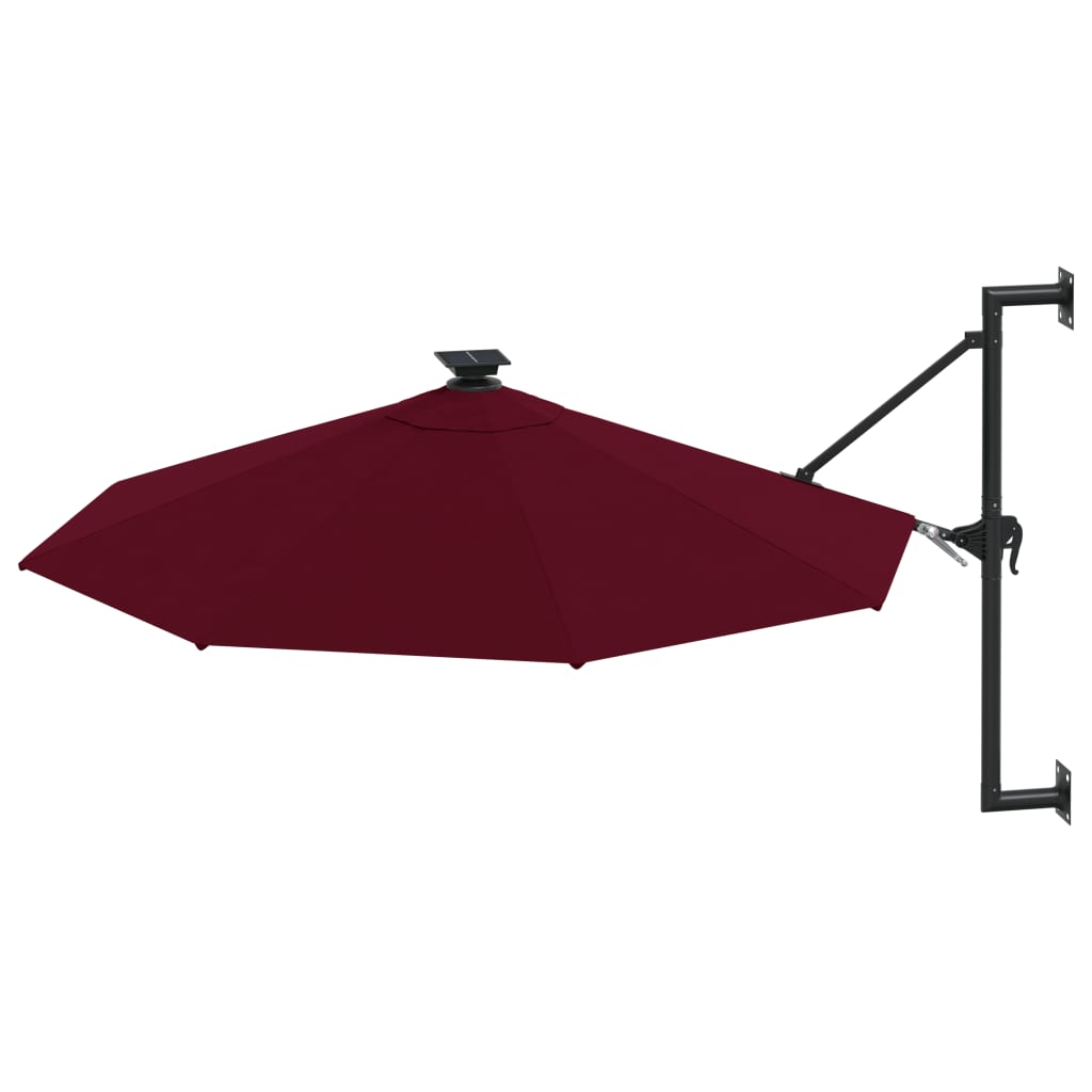 Wandparasol met LED's 300 cm bordeauxrood - AllerleiShop