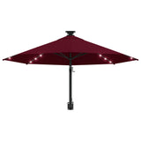 Wandparasol met LED's 300 cm bordeauxrood - AllerleiShop